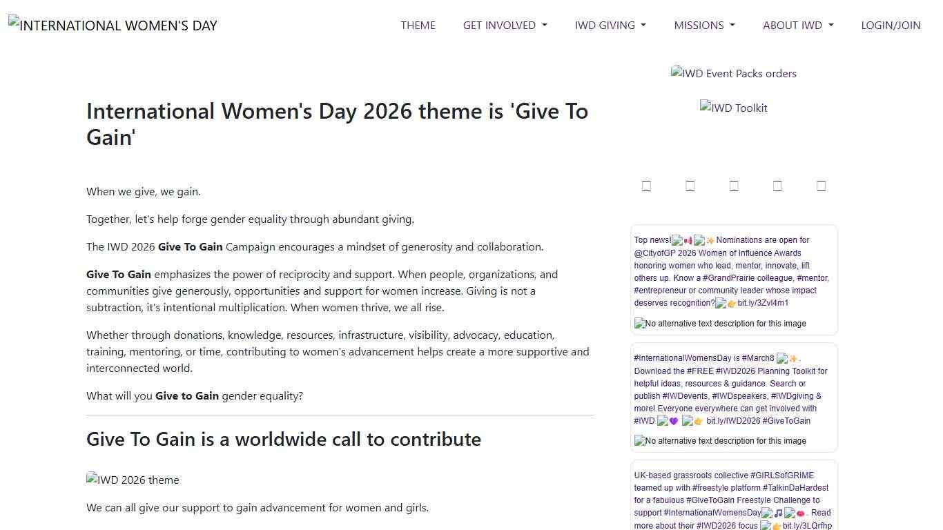 IWD: International Women's Day 2026 theme is 'Give To Gain'