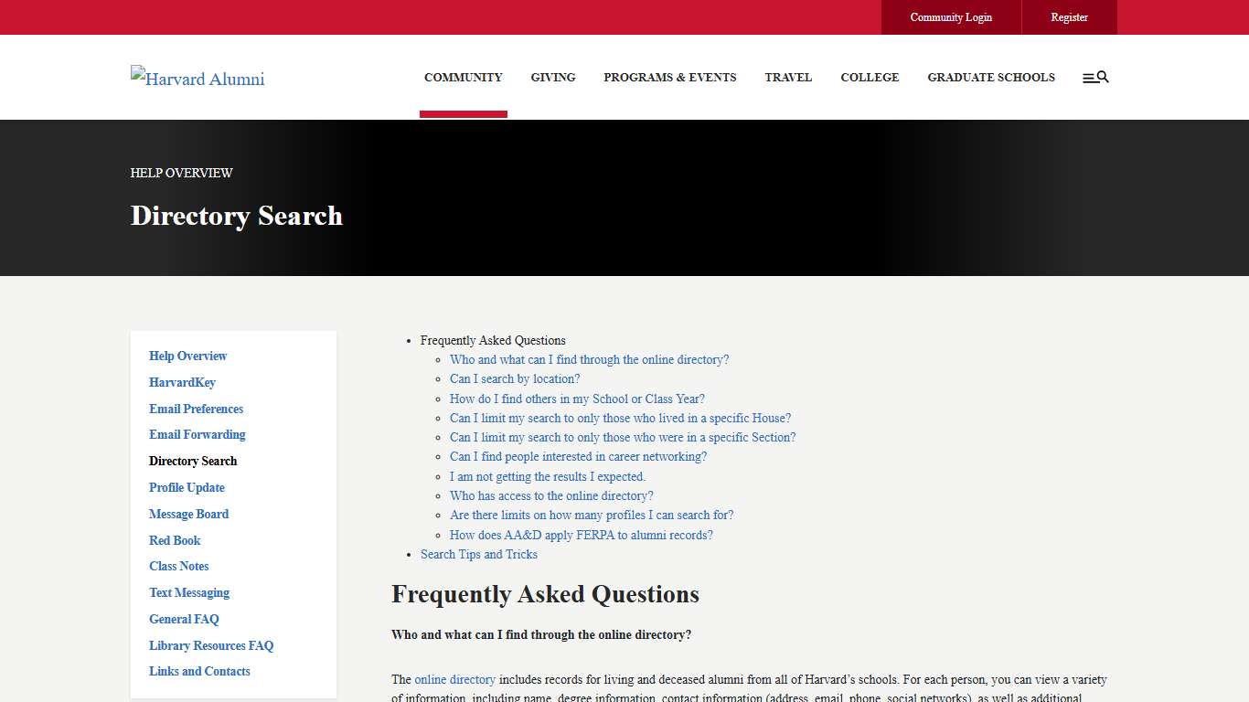 Directory Search Help
